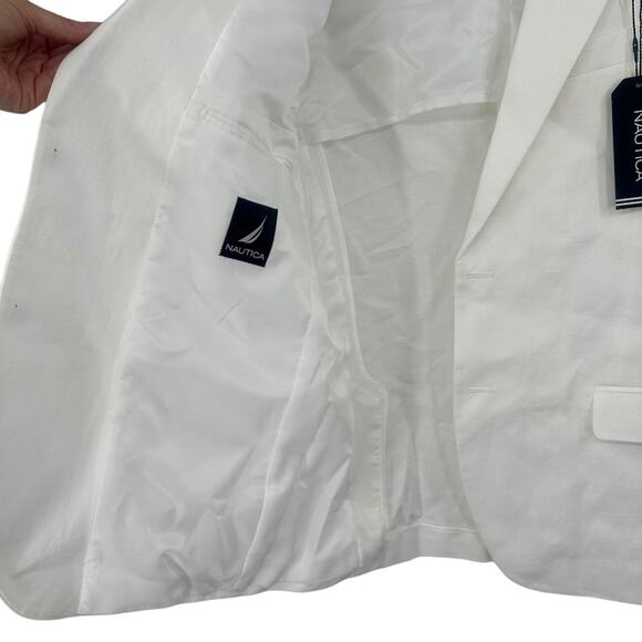 NAUTICA Brielle Men's Modern Fit Linen Blend Sport Coat White - Sz 44R (c) NWT - Picture 6 of 10